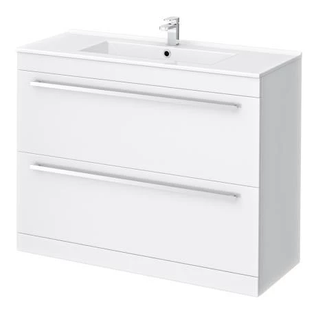 Nova High Gloss White Vanity Bathroom Suite - W1500 x D400/200mm 4 Nova High Gloss White Vanity Bathroom Suite - W1500 x D400/200mm - Image 2