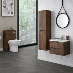 Cloakroom Suites Shop 18 Monza Chestnut Wall Hung Bathroom Furniture Package