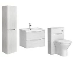 Monza White Ash Wall Hung Bathroom Furniture Package 12 Monza White Ash Wall Hung Bathroom Furniture Package -Cloakroom Suites Shop RDWWHPK1 d1 460
