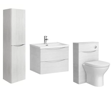 Monza White Ash Wall Hung Bathroom Furniture Package 7 Monza White Ash Wall Hung Bathroom Furniture Package - Image 5