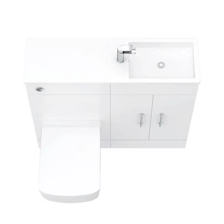 Valencia Slimline Combination Basin & Toilet Unit - White Gloss - (1000 x 305mm) 5 Valencia Slimline Combination Basin & Toilet Unit - White Gloss - (1000 x 305mm) - Image 4