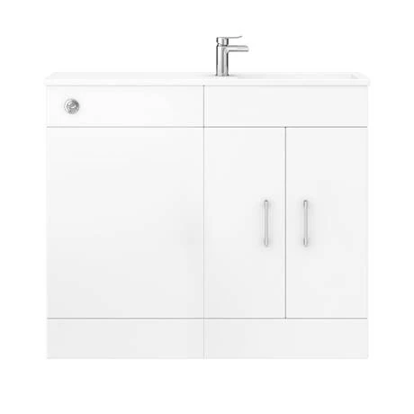 Valencia Slimline Combination Basin & Toilet Unit - White Gloss - (1000 x 305mm) 3 Valencia Slimline Combination Basin & Toilet Unit - White Gloss - (1000 x 305mm) - Image 2