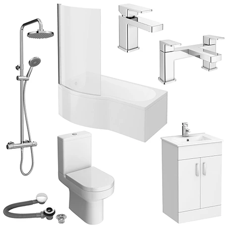 Toreno B-Shaped Complete Modern Bathroom Package 3 Toreno B-Shaped Complete Modern Bathroom Package
