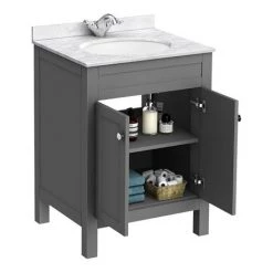 Trafalgar 610 Grey Marble Sink Vanity Unit + Toilet Package 13 Trafalgar 610 Grey Marble Sink Vanity Unit + Toilet Package -Cloakroom Suites Shop TR6GMBCC d5 460