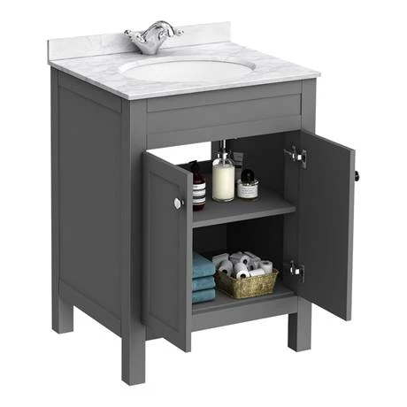 Trafalgar 610 Grey Marble Sink Vanity Unit + Toilet Package 8 Trafalgar 610 Grey Marble Sink Vanity Unit + Toilet Package - Image 6