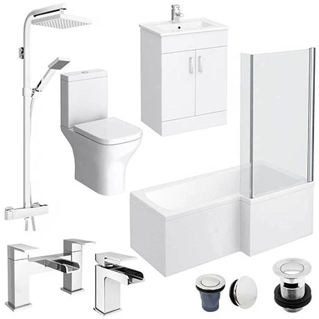 Toreno L-Shaped 1700 Complete Bathroom Package 3 Toreno L-Shaped 1700 Complete Bathroom Package