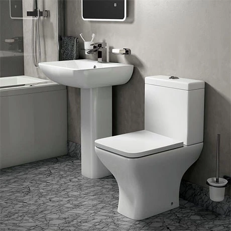 Toreno Square Rimless 4-Piece Modern Bathroom Suite 3 Toreno Square Rimless 4-Piece Modern Bathroom Suite