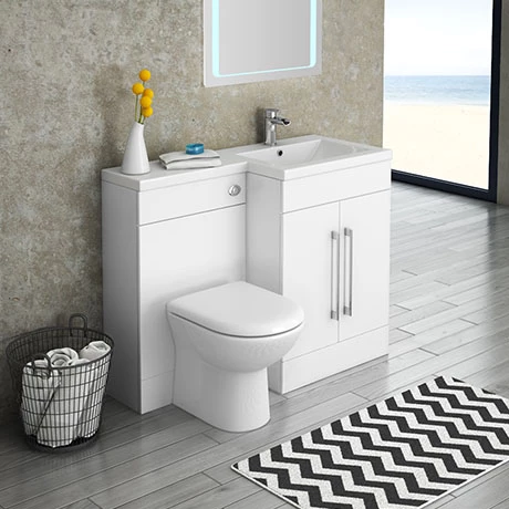 Valencia 1100mm Combination Bathroom Suite Unit with Basin + Round Toilet 3 Valencia 1100mm Combination Bathroom Suite Unit with Basin + Round Toilet