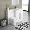 Valencia 1100mm Bathroom Combination Suite Unit with Basin + Square Toilet -Cloakroom Suites Shop VAL1100S p1
