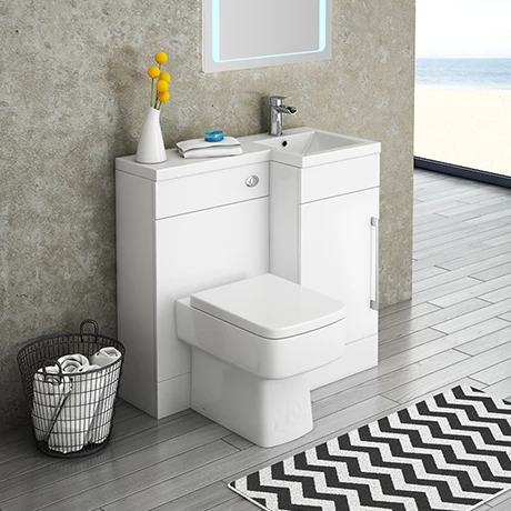 Valencia 900mm Combination Bathroom Suite Unit + Square Toilet 3 Valencia 900mm Combination Bathroom Suite Unit + Square Toilet