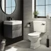 Valencia Cloakroom Suite (Gloss Grey Vanity with Matt Black Handle + Toilet) 2 Valencia Cloakroom Suite (Gloss Grey Vanity with Matt Black Handle + Toilet) -Cloakroom Suites Shop VALCSGB p
