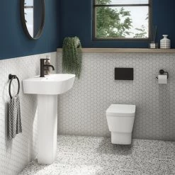 Cloakroom Suites Shop 12 Valencia Cloakroom Suite (incl. Matt Black Flush + Concealed Cistern Frame)