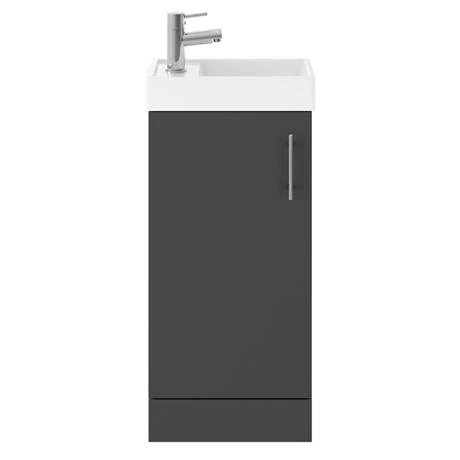 Venice Small Gloss Grey Cloakroom Suite 4 Venice Small Gloss Grey Cloakroom Suite - Image 2