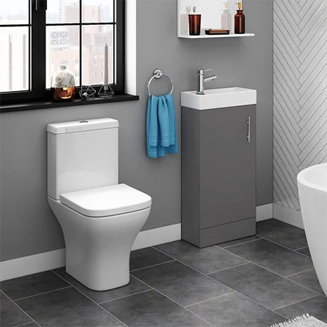 Venice Small Gloss Grey Cloakroom Suite 3 Venice Small Gloss Grey Cloakroom Suite