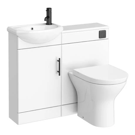 Venice Gloss White Vanity Unit Cloakroom Suite w. Matt Black Handle 8 Venice Gloss White Vanity Unit Cloakroom Suite w. Matt Black Handle - Image 6