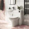 Venice Gloss White Vanity Unit Cloakroom Suite w. Matt Black Handle -Cloakroom Suites Shop VEN1MB p