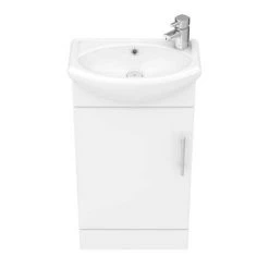 Venice Gloss White Vanity Unit Cloakroom Suite w. Chrome Handle 10 Venice Gloss White Vanity Unit Cloakroom Suite w. Chrome Handle -Cloakroom Suites Shop VEN2CH d2 460