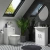 Venice 665mm Gloss White Vanity Unit with Matt Black Handles + Toilet Package 1 Venice 665mm Gloss White Vanity Unit with Matt Black Handles + Toilet Package -Cloakroom Suites Shop VN65WCPK p