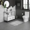 Venice 900 Black Frame Basin Washstand with Toilet 2 Venice 900 Black Frame Basin Washstand with Toilet -Cloakroom Suites Shop VWS9BS p