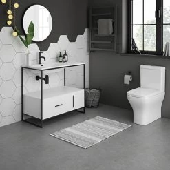 Venice 900 Black Frame Basin Washstand with Toilet