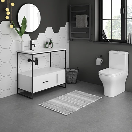 Venice 900 Black Frame Basin Washstand with Toilet 3 Venice 900 Black Frame Basin Washstand with Toilet